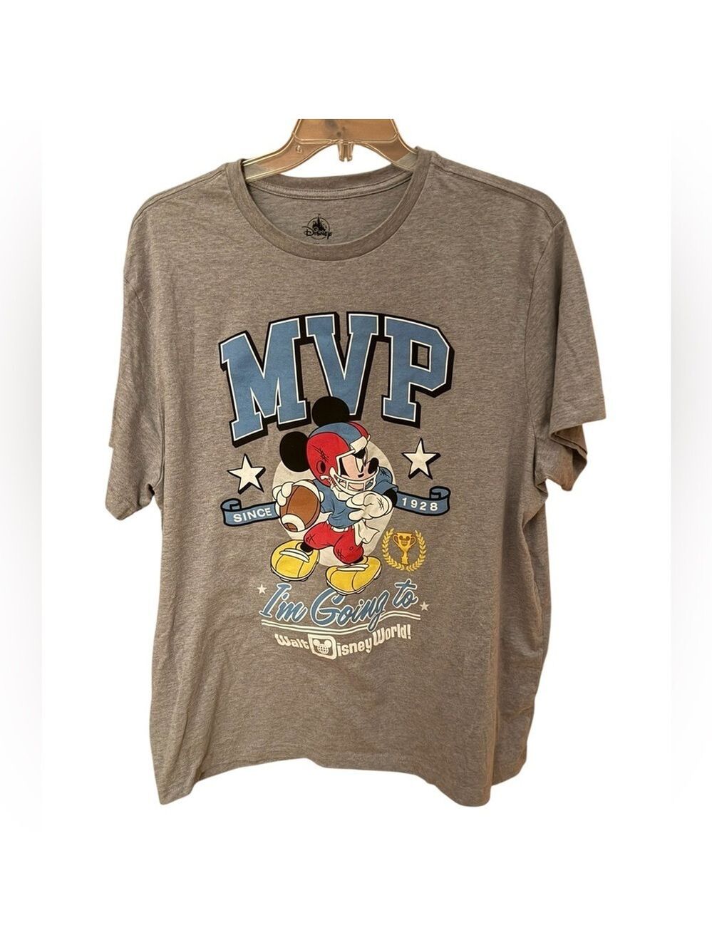 Disney Mens Gray MVP Mickey Mouse T Shirt